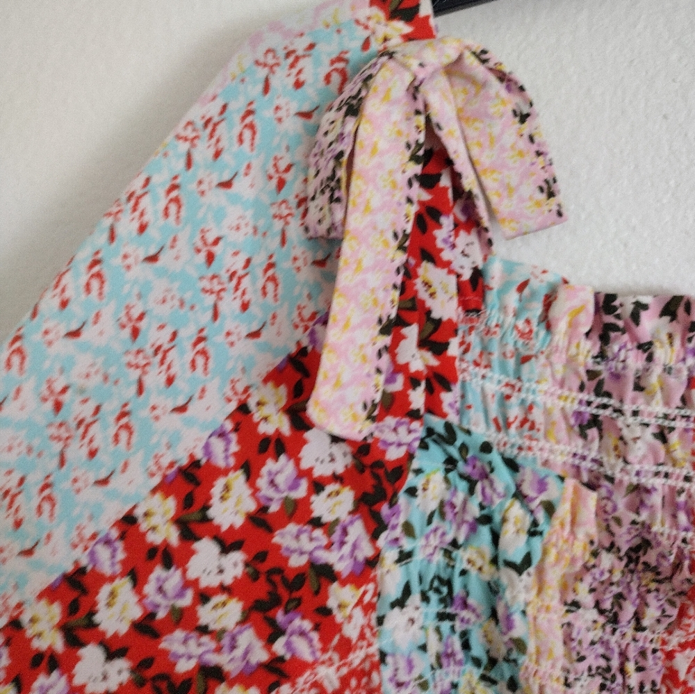 Fig And Flower Multi Pattern Multicolor Smocked F… - image 6